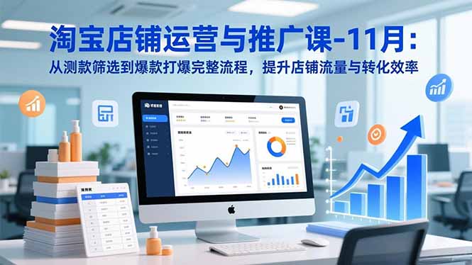 淘宝店铺运营与推广课-11月：从测款筛选到爆款打爆完整流程，提升店铺流量与转化效率-副业网创