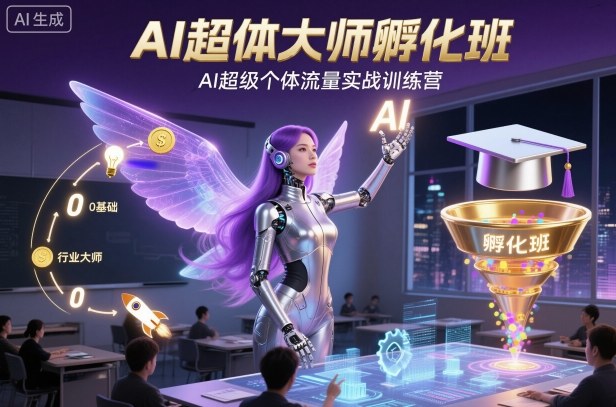 AI超体大师孵化班，AI超级个体流量实战训练营-副业网创