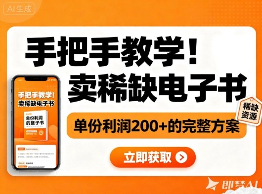 手把手教学!在小红书卖稀缺电子书,单份利润2张+的完整方案-副业网创