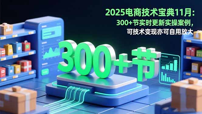 2025电商技术宝典11月:200+节实时更新实操案例,可技术变现亦可自用放大-副业网创