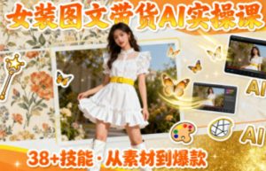 女装图文带货的AI实操课，覆盖38个实用技能，快速提升素材制作效率-副业网创