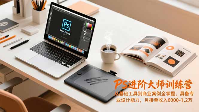 PS进阶大师训练营,从基础工具到商业案例全掌握,具备专业设计能力,月接单收入6000-1.2万-副业网创