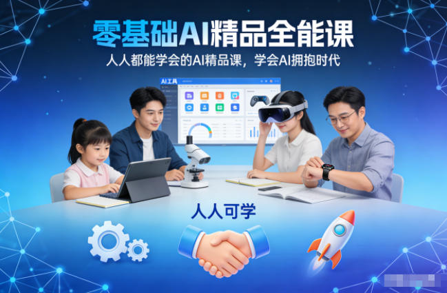 零基础AI精品全能课,人人都能学会的AI精品课,学会AI拥抱时代-副业网创
