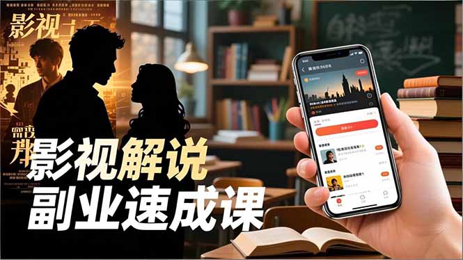 Tk影视解说副业速成课,软件安装、全流程实操、爆款预设,新手两周变现-副业网创