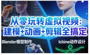 从零玩转虚拟视频:建模+动画+剪辑全搞定,轻松创作出专业级的虚拟视频内容-副业网创