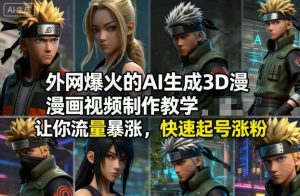 外网爆火的AI生成3D漫画视频制作教学,让你流量暴涨,快速起号涨粉!-副业网创