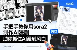 手把手教你用sora2制作AI漫剧,助你抓住AI漫剧风口-副业网创