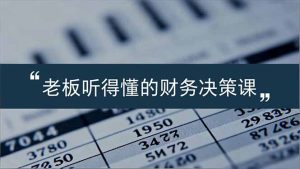 老板能听得懂的财务决策课，报表解读、数据洞察、风险识别，用财务驱动业务增长-副业网创