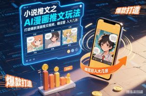 小说推文之AI漫画推文玩法，打造爆款漫画推文视频，稳定日入大几张-副业网创
