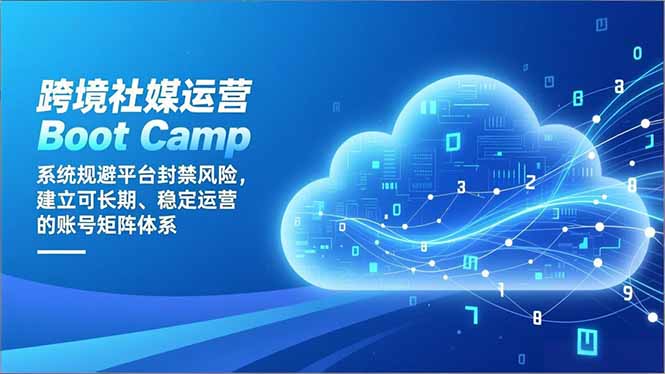 跨境社媒运营Boot Camp：系统规避平台封禁风险，建立可长期、稳定运营的账号矩阵体系-副业网创