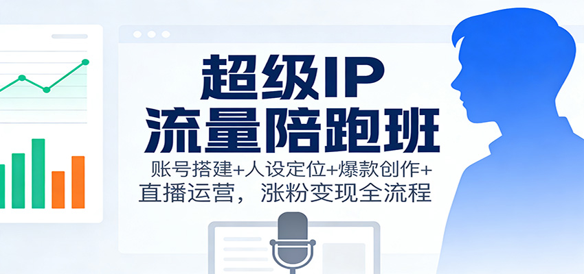 超级IP流量陪跑班:账号搭建+人设定位+爆款创作+直播运营,涨粉变现全流程-副业网创