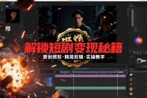 短剧拉新之原创燃剪精简剪辑实操课，解锁短剧变现秘籍-副业网创