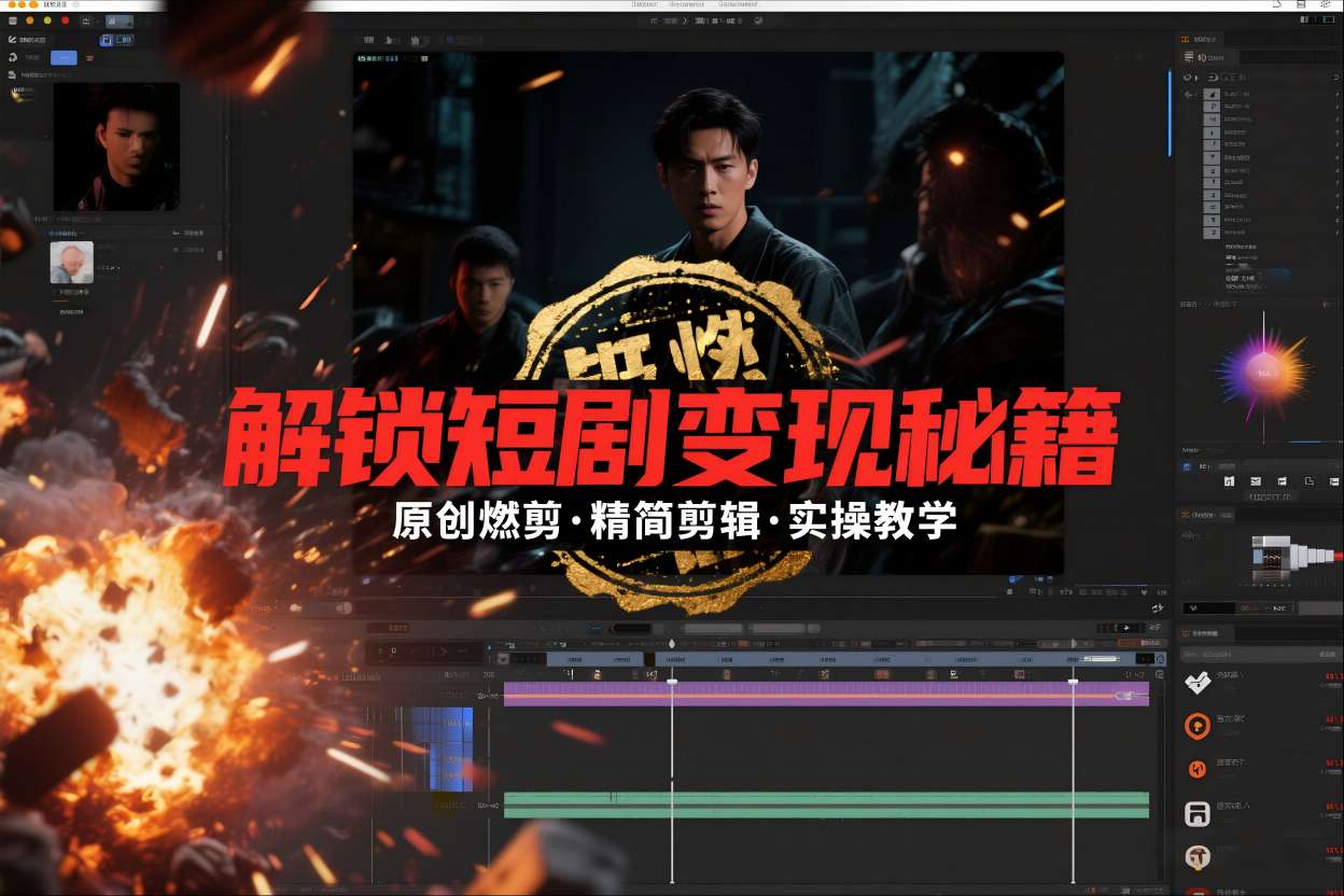 短剧拉新之原创燃剪精简剪辑实操课，解锁短剧变现秘籍-副业网创