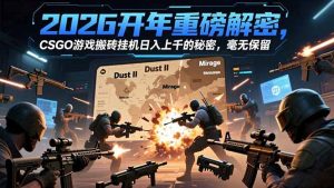 2026开年重磅解密，CSGO游戏搬砖挂机日入上千的秘密，毫无保留-副业网创