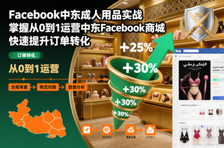Facebook中东成人用品实战,掌握从0到1运营中东Facebook商城,快速提升订单转化-副业网创