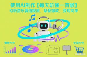 使用AI制作【每天听懂一首歌】动听音乐赛道视频,条条爆款,变现简单-副业网创
