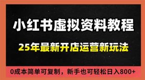 小红书虚拟资料项目:最新搜索流变现玩法,0成本简单可复制,一人多店打法,新手日入800+-副业网创