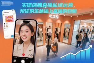 实体店铺直播私域运营,帮你的生意插上直播的翅膀-副业网创