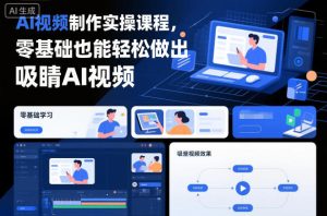 AI视频制作实操课程,零基础也能轻松做出吸睛AI视频-副业网创