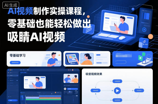 AI视频制作实操课程,零基础也能轻松做出吸睛AI视频-副业网创