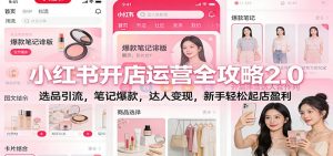 小红书开店运营全攻略2.0：选品引流，笔记爆款，达人变现，新手轻松起店盈利-副业网创