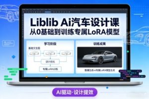 Liblib Ai汽车设计课，从0基础文生图，到教你训练专属设计和风格LoRA模型-副业网创