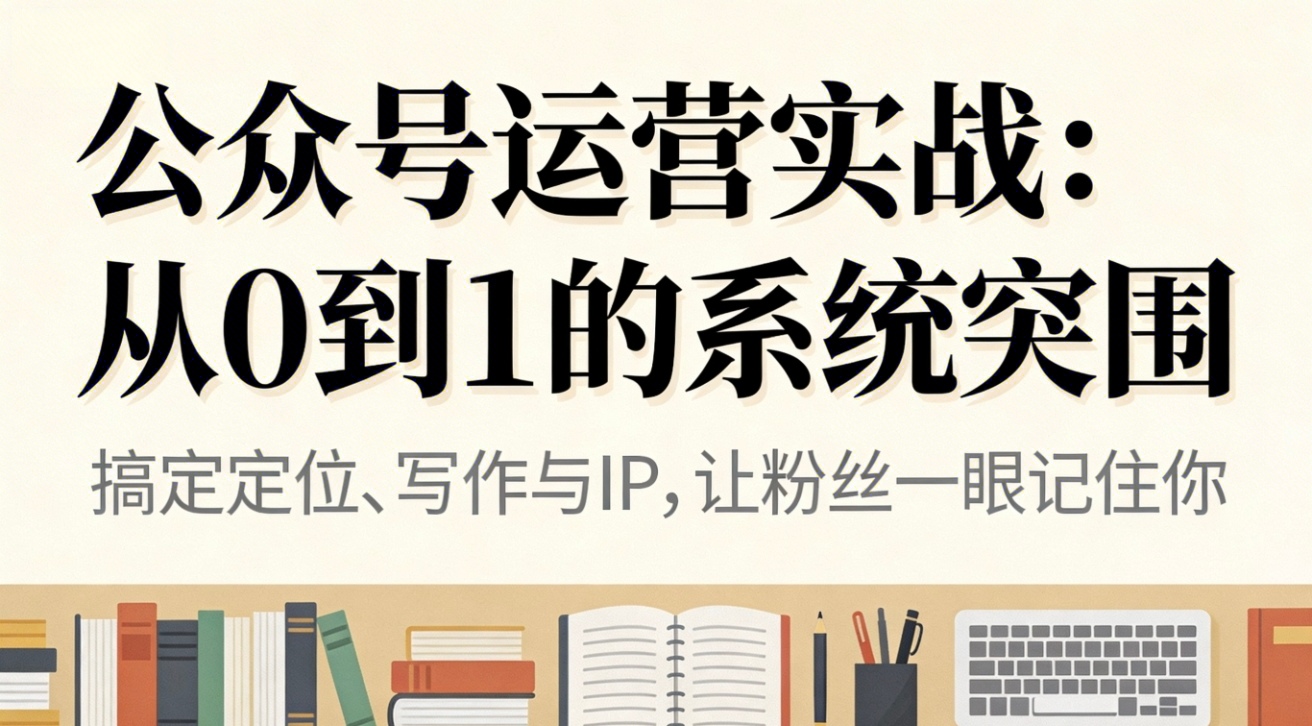 公众号运营实战:从0到1的系统突围-副业网创