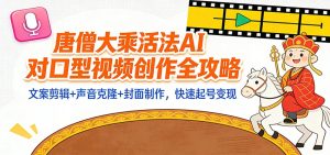 “大乘活法”AI对口型视频创作全攻略:文案剪辑+声音克隆+封面制作,快速起号变现-副业网创
