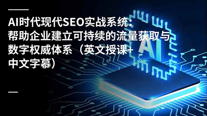 AI时代现代SEO实战系统:帮助企业建立可持续的流量获取与数字权威体系(英文授课+中文字幕-副业网创