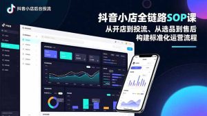 抖音小店全链路SOP课，从开店到投流、从选品到售后，构建标准化运营流程-副业网创