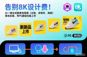 告别8K设计费！AI一键生成整套电商图(主图、详情页、海报)落地实操，零PS基础也能上手-副业网创