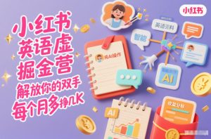 小红书英语虚拟资料掘金营,纯AI操作,解放你的双手,每个月多挣几K-副业网创