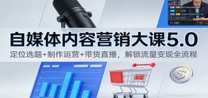 自媒体内容营销大课5.0:定位选题+制作运营+带货直播,解锁流量变现全流程-副业网创