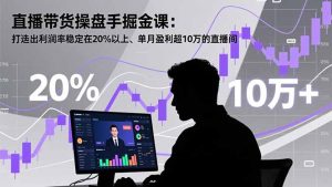 直播带货操盘手掘金课:打造出利润率稳定在20%以上、单月盈利超10万的直播间-副业网创