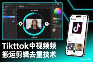 Tiktok中视频纯搬运剪辑去重技术，外来技术，自行测试-副业网创