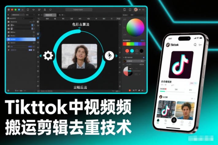 Tiktok中视频纯搬运剪辑去重技术,外来技术,自行测试-副业网创