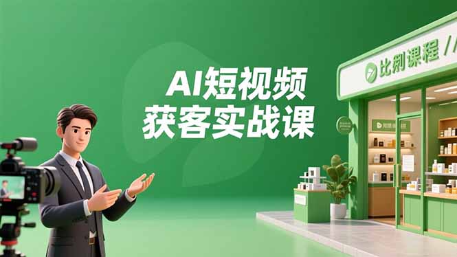 AI短视频获客实战课，数字人创作、实体行业应用、精准引流，30天获取客源月入6万+-副业网创
