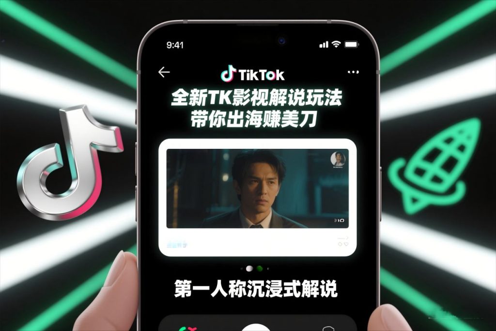 TikTok第一人称影视解说教学,全新TK影视解说玩法,带你出海賺美刀-副业网创