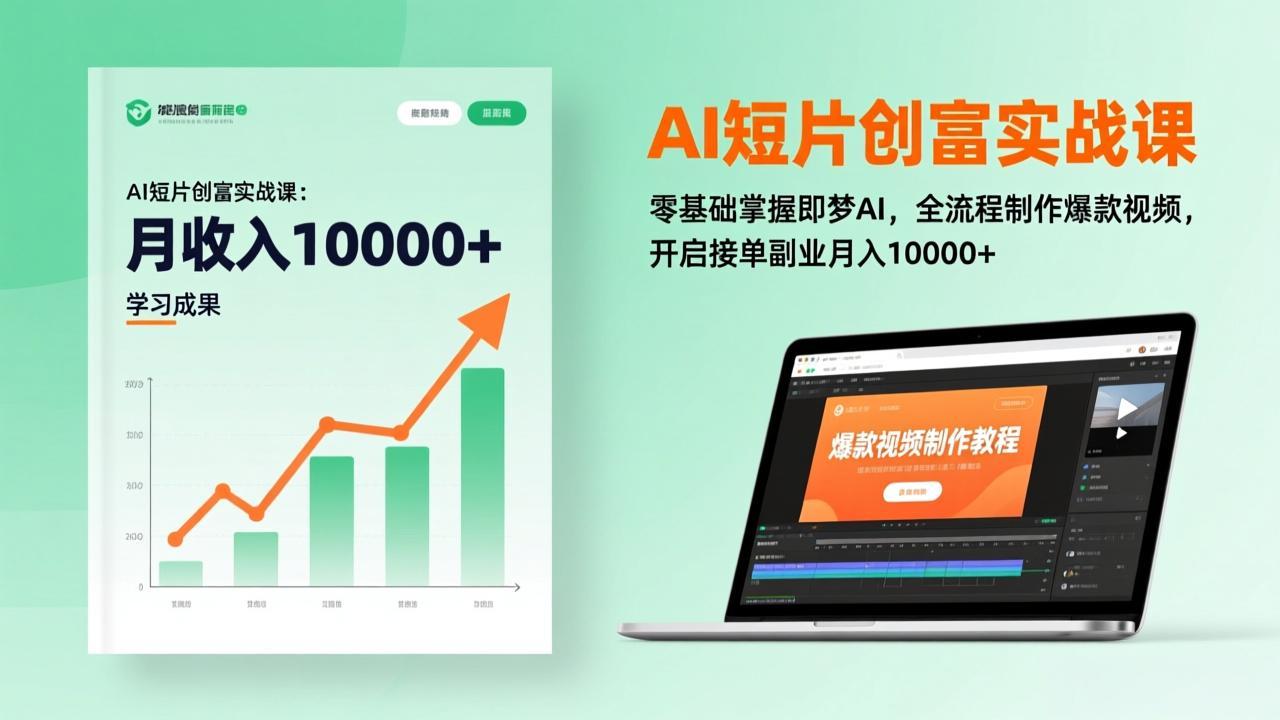 AI短片创富实战课：零基础掌握即梦AI，全流程制作爆款视频，开启接单副业月入10000+(更新-副业网创