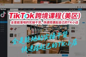 TikTok跨境课程(美区)，全是能落地的实操干货，快速搭建起自己的TK小店-副业网创