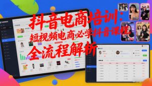 抖音电商培训：短视频电商必学抖音课程，全流程解析-副业网创