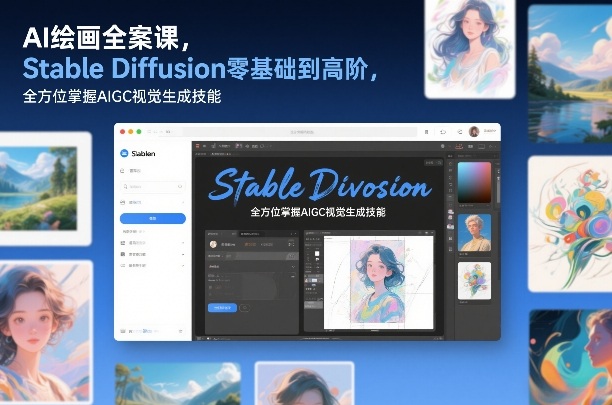 AI绘画全案课,Stable Diffusion零基础到高阶,全方位掌握AIGC视觉生成技能-副业网创