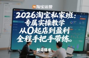 2026淘宝私家班：专属实操教学，从0起店到盈利，全程手把手带练-副业网创