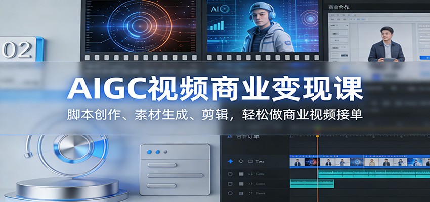 AIGC视频商业变现课：脚本创作、素材生成、剪辑，轻松做商业视频接单-副业网创