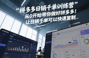 拼多多日销千单训练营,从0开始带你做好拼多多,让日销千单可以快速复制(更新26年1月)-副业网创