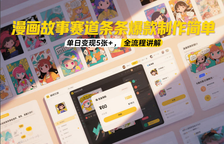 漫画故事赛道条条爆款制作简单，单日变现5张+，全流程讲解-副业网创