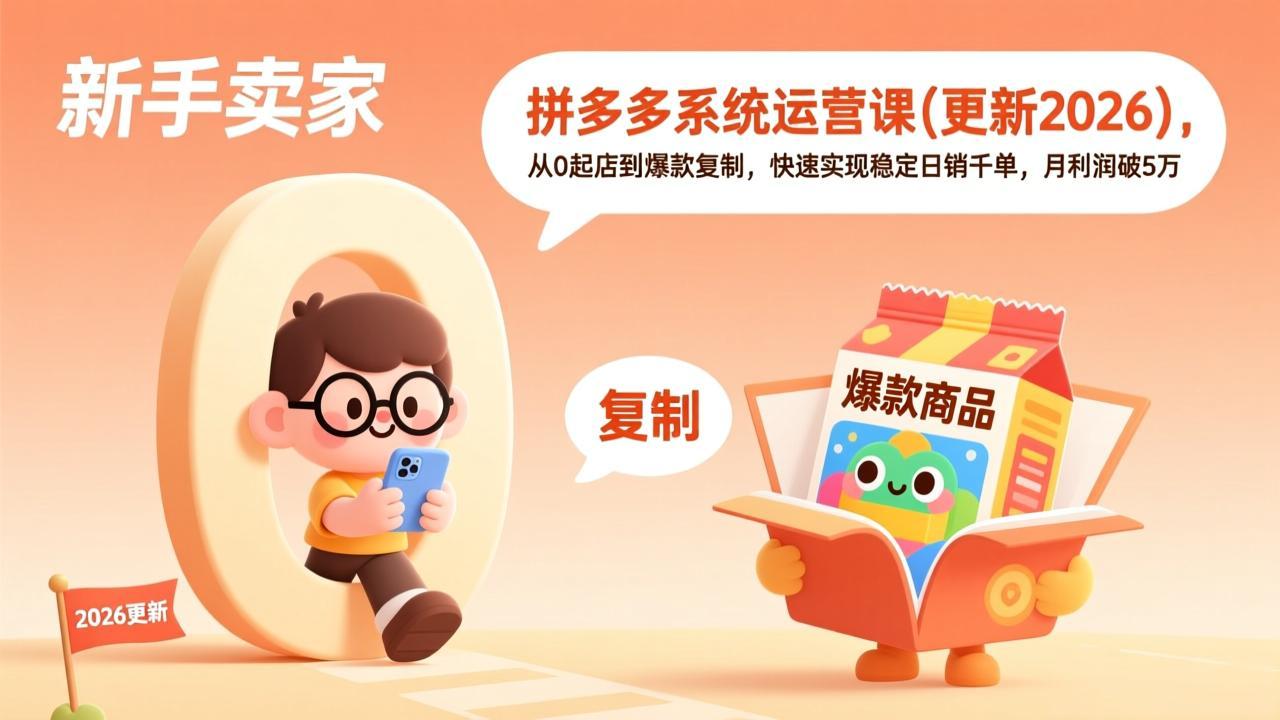 拼多多系统运营课(更新2026-副业网创