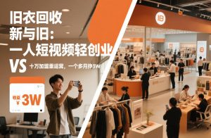 旧衣回收“新”与“旧”：一人短视频轻创业，VS十万加盟重运营，一个多月挣3W【揭秘】-副业网创
