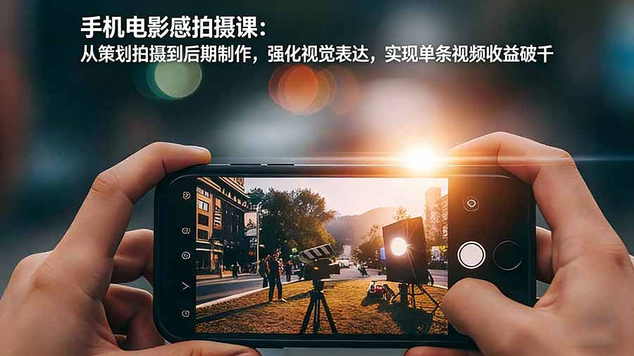 手机电影感拍摄课：从策划拍摄到后期制作，强化视觉表达，实现单条视频收益破千-副业网创