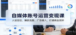 自媒体账号运营变现课:人设定位、爆款选题、广告植入,打通商业闭环-副业网创